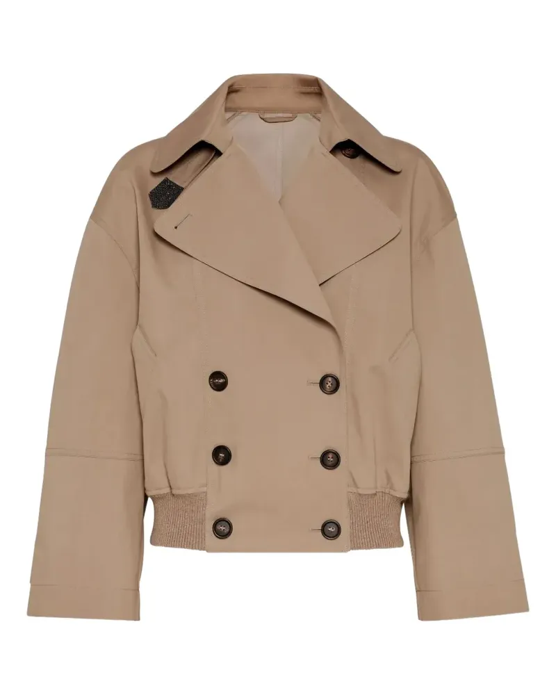 Brunello Cucinelli Doppelreihiger Trenchcoat - Braun Braun
