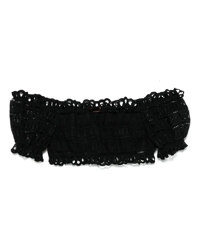 Ermanno Scervino Top mit Lochstickerei - Schwarz Schwarz
