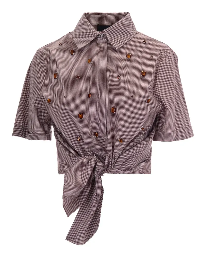 Liu Jo studded check shirt - Braun Braun