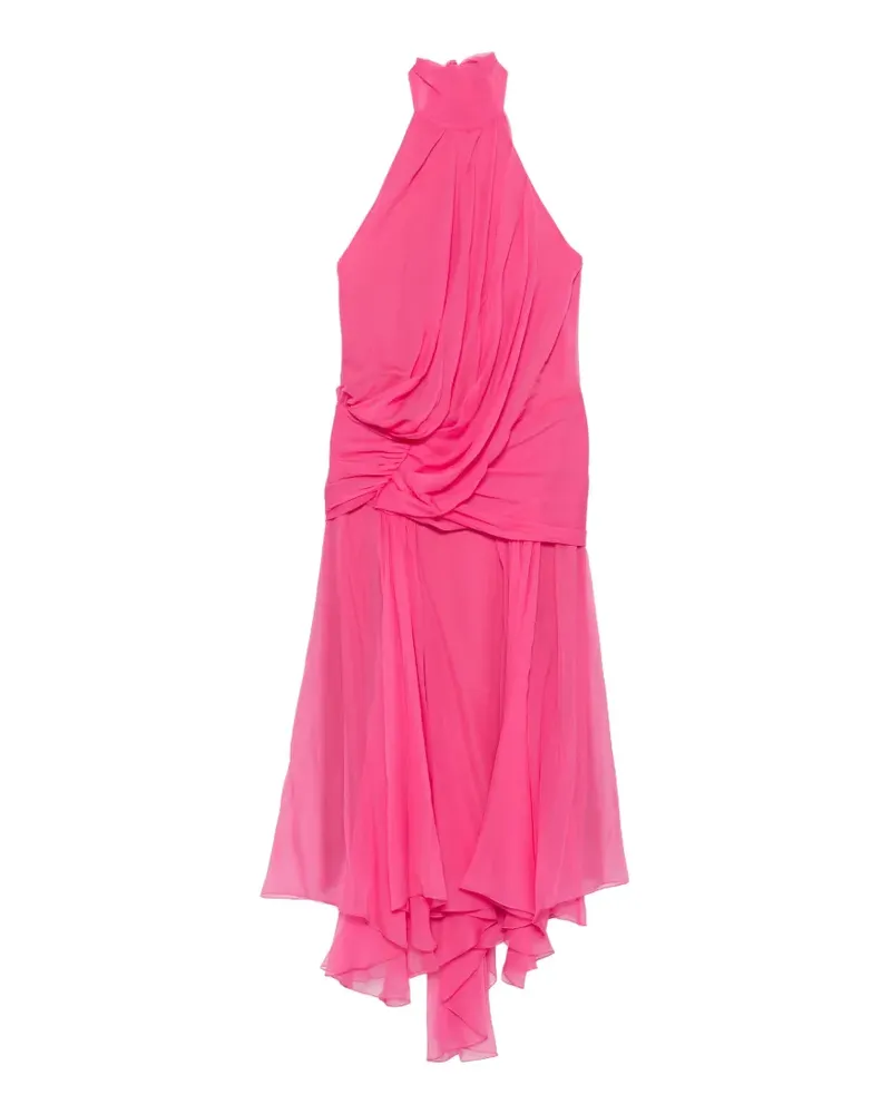 Alberta Ferretti Drapiertes Neckholder-Kleid - Rosa Rosa