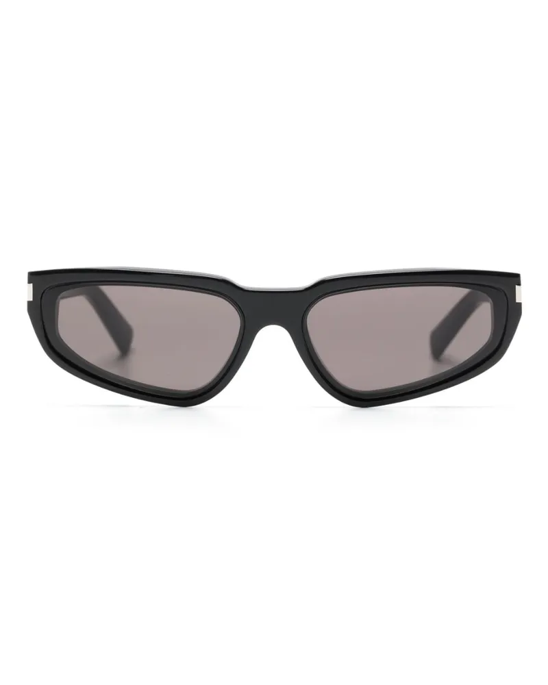 Saint Laurent Sonnenbrille mit ovalem Gestell - Schwarz Schwarz