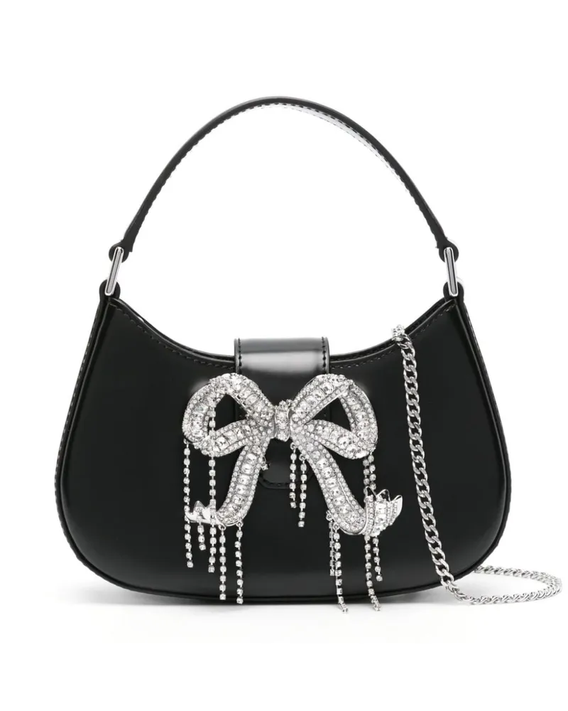 Self-Portrait Crescent Handtasche mit Schleifendetail - Schwarz Schwarz