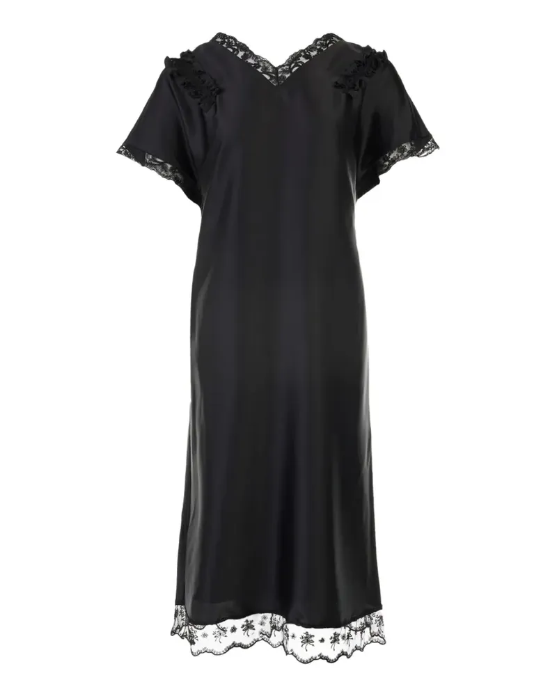 Simone Rocha Cut-Out-Minikleid mit Spitzenbesatz - Schwarz Schwarz