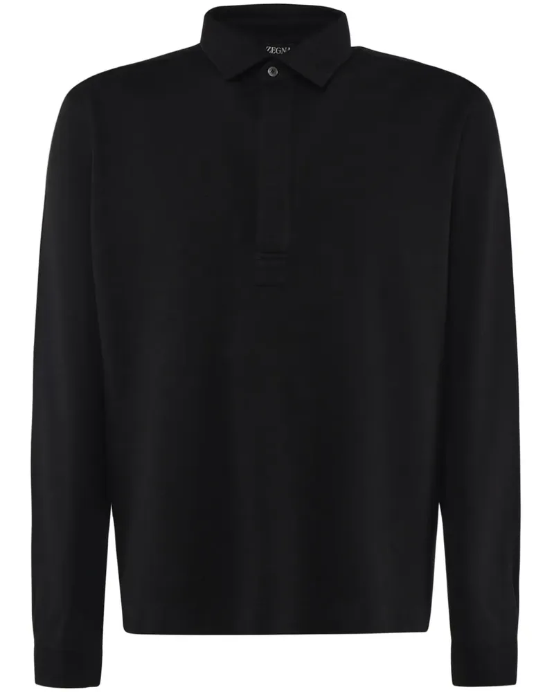 Ermenegildo Zegna Klassisches Poloshirt - Schwarz Schwarz