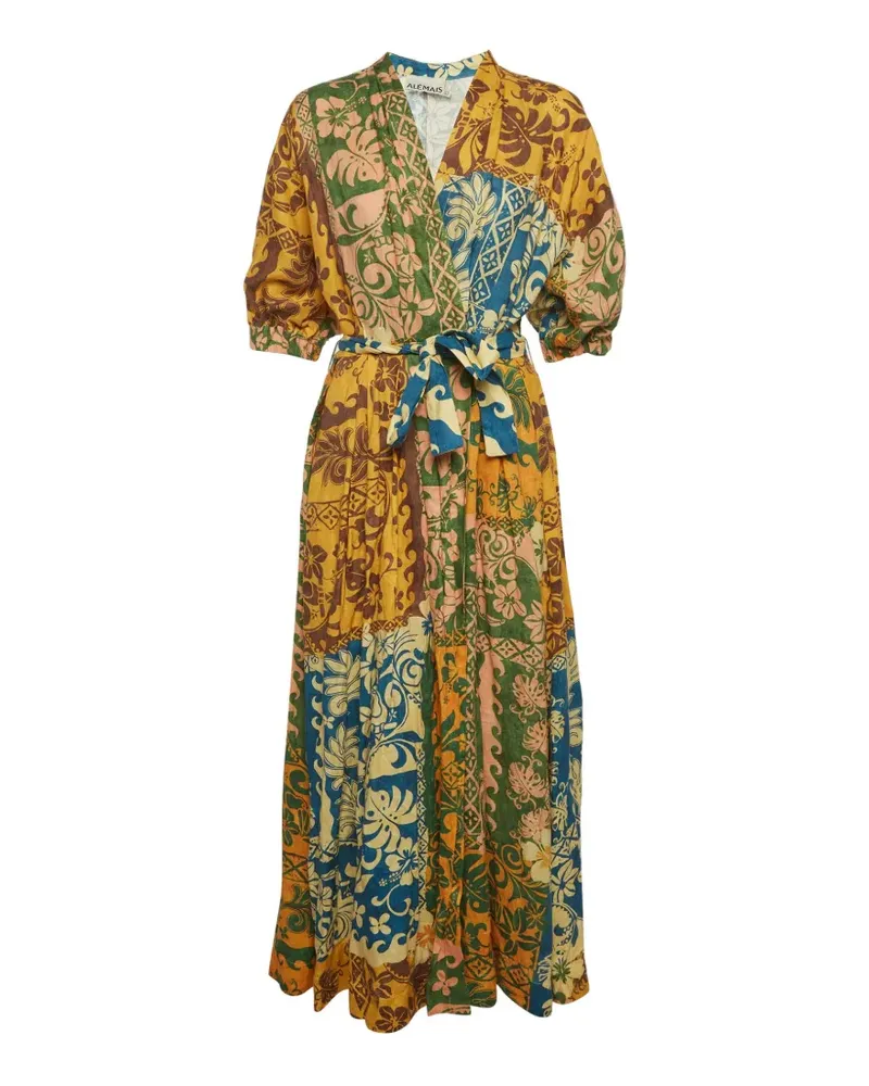 ALEMAIS printed tie-waist maxi dress - Gelb Gelb