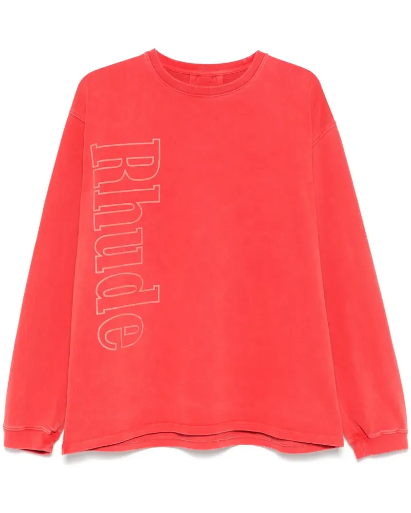 RHUDE Sweatshirt mit Logo - Rot Rot