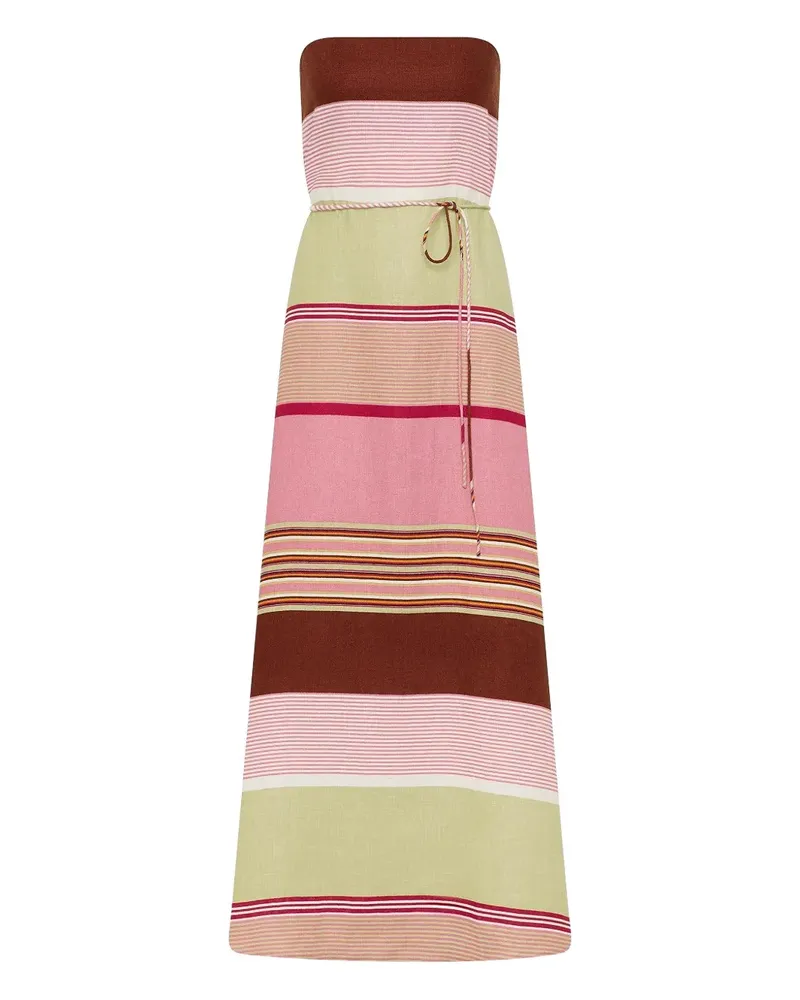 Faithfull The Brand Gestreiftes Yolina Maxikleid - Rosa Rosa