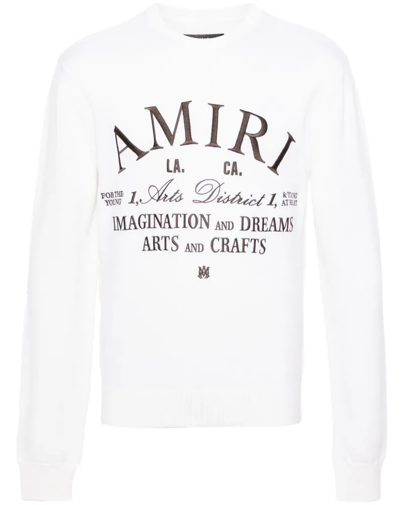 Amiri Arts District Pullover aus Wolle Weiß