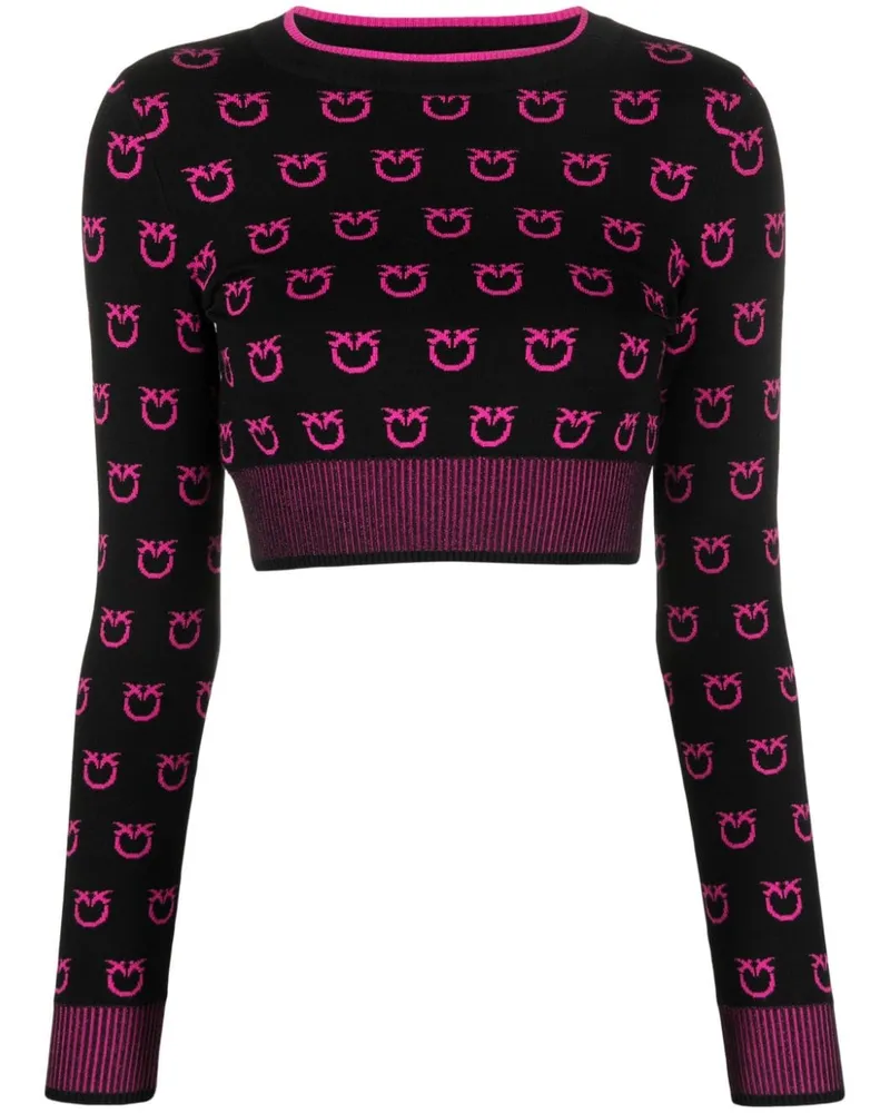 Pinko Gestrickter Cropped-Pullover - Schwarz Schwarz