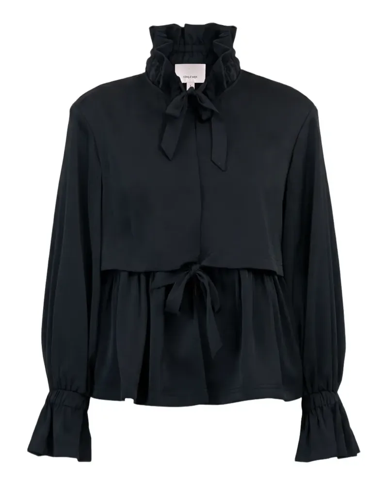 Cinq à Sept Gerüschte Azira Jacke - Schwarz Schwarz