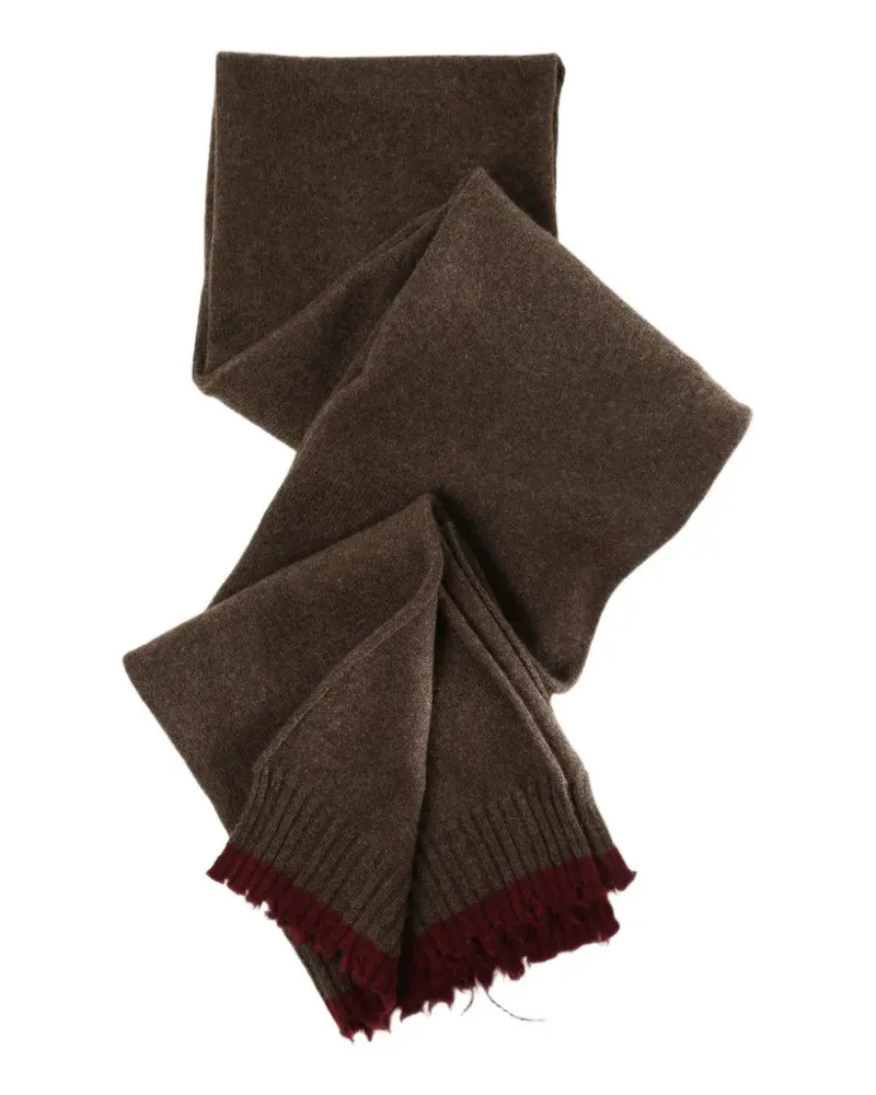 Uma Wang fringed ribbed-trim scarf - Braun Braun