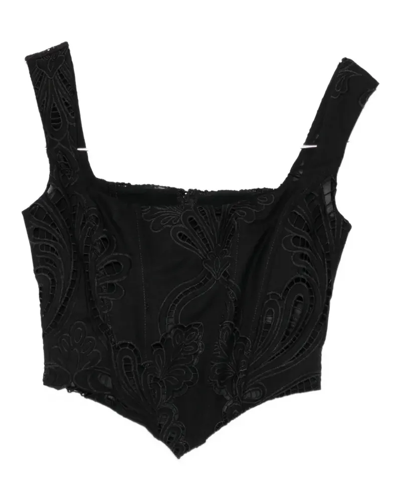 Giuseppe di Morabito embroidered corset top - Schwarz Schwarz