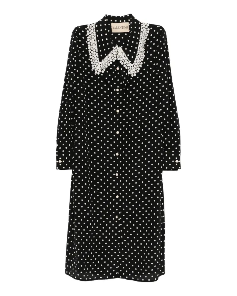 Valentino Garavani polka-dot midi shirt dress - Schwarz Schwarz