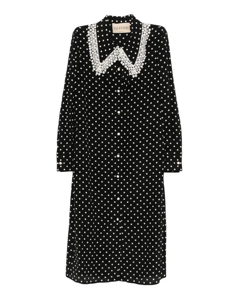 Valentino Garavani polka-dot midi shirt dress - Schwarz Schwarz
