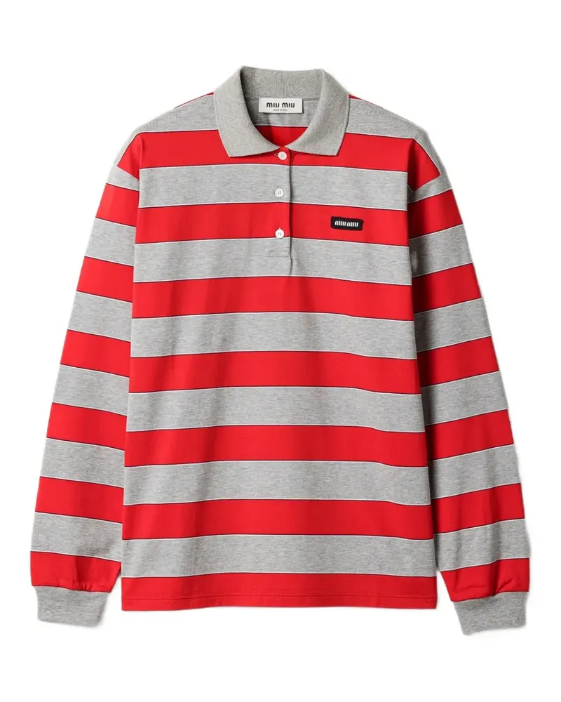 Miu Miu Striped jersey polo shirt - Rot Rot