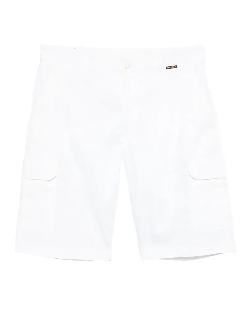 MOORER Shorts mit aufgesetzter Tasche - Weiß Weiß