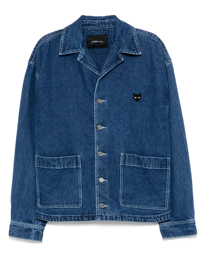 SONGZIO Jeansjacke mit offenem Kragen - Blau Blau