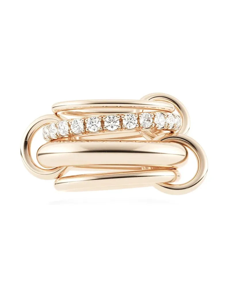 Spinelli Kilcollin 18kt 'Four Link Luna Rose' Rotgoldring mit Diamanten - Silber Silber