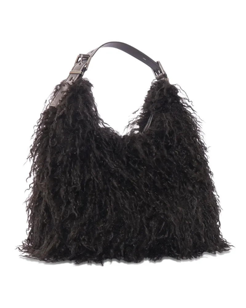 Michael Kors Schultertasche aus Faux Fur - Schwarz Schwarz