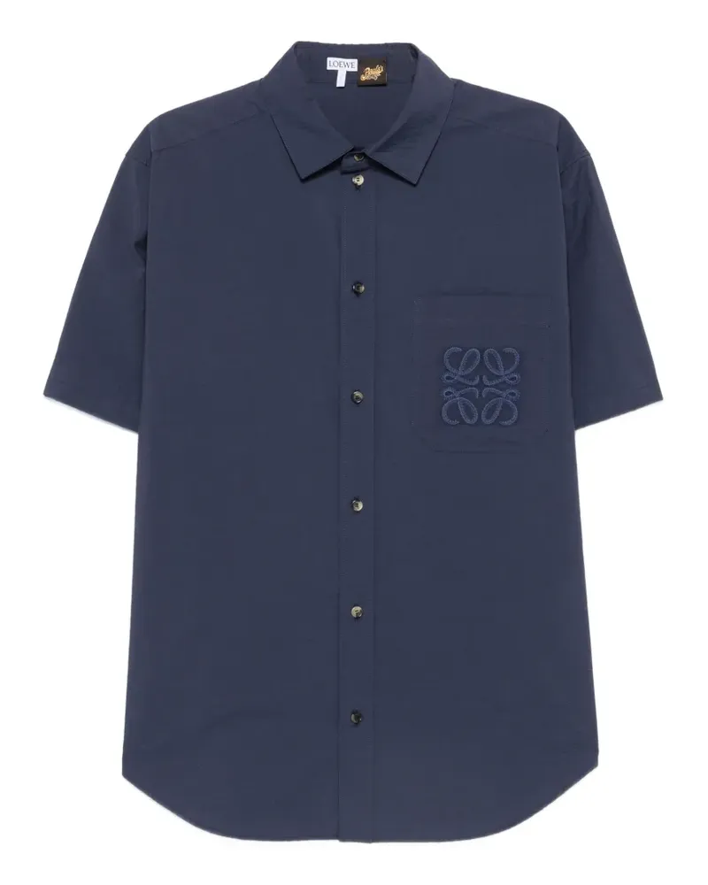 Loewe Anagram-embroidered short-sleeve shirt - Blau Blau