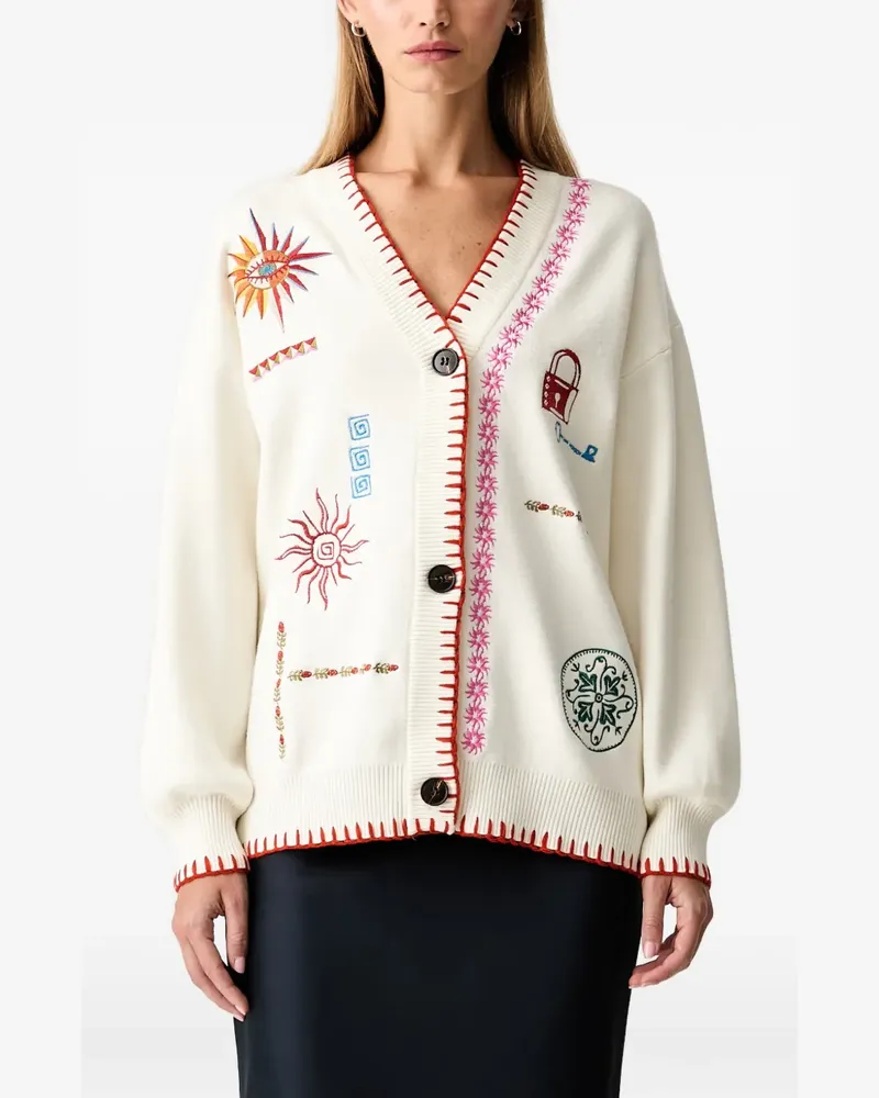 Never Fully Dressed embroidered blanket-stitch cardigan - Mehrfarbig Mehrfarbig