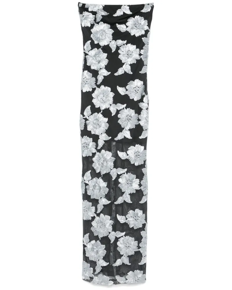 ROTATE Birger Christensen Flower Mesh-Maxikleid - Grau Grau