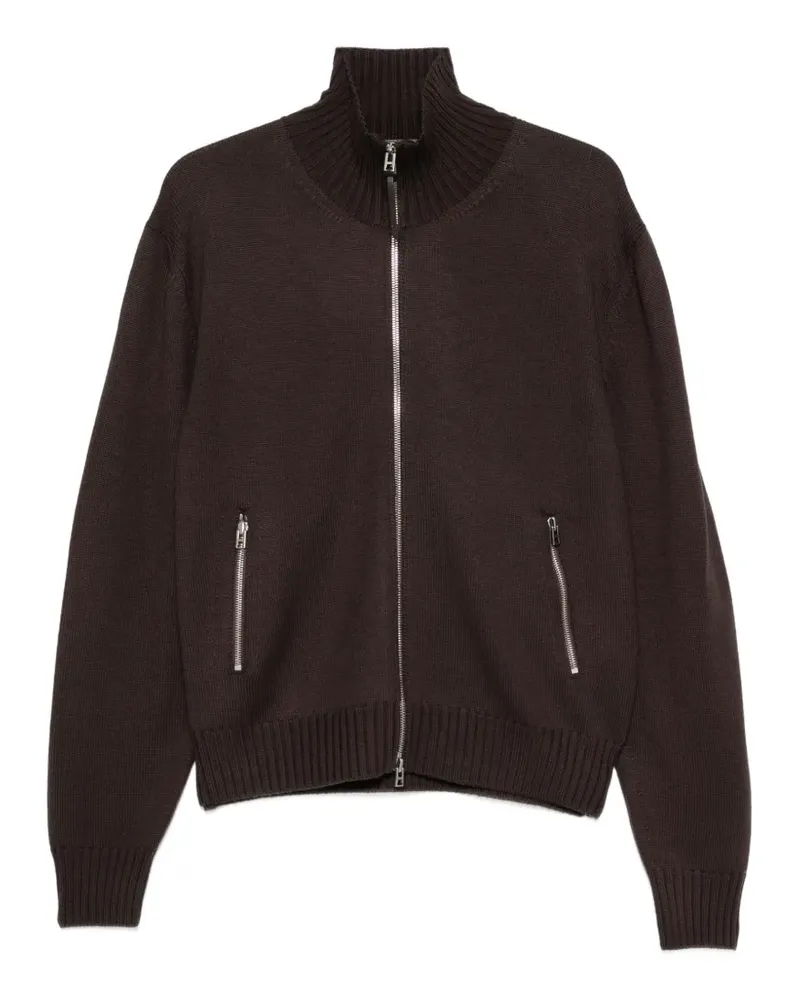 Tom Ford Cardigan mit Leder-Patch - Braun Braun