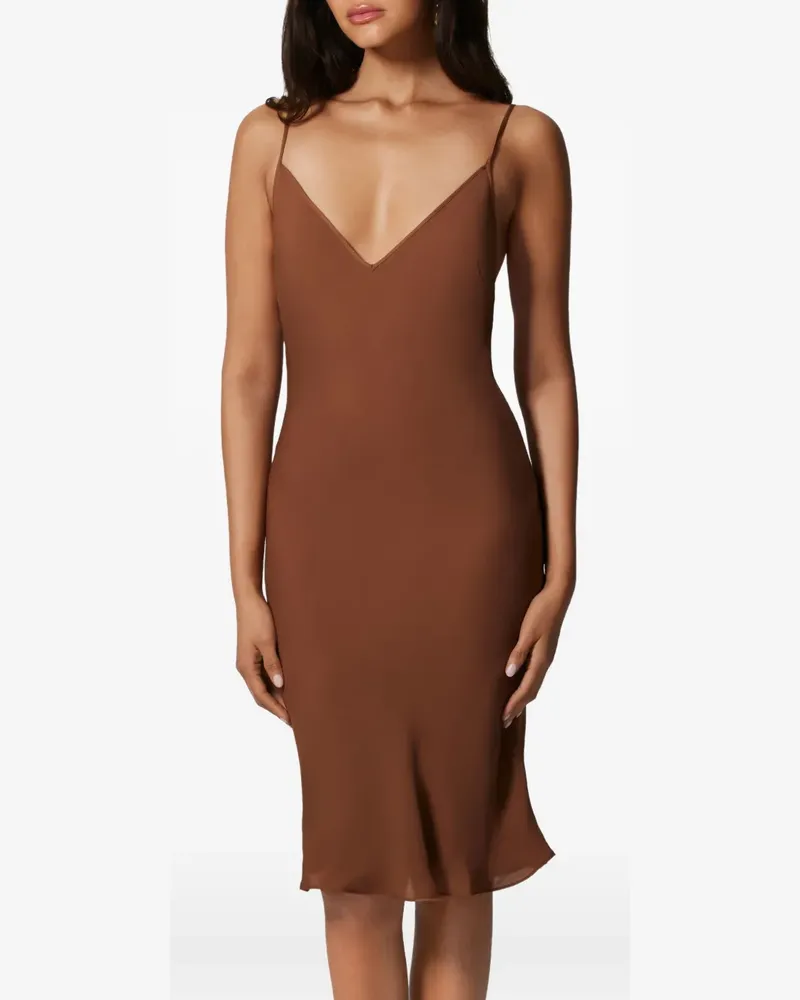 Kiki De Montparnasse Camisole-Kleid mit V-Rückenausschnitt - Braun Braun