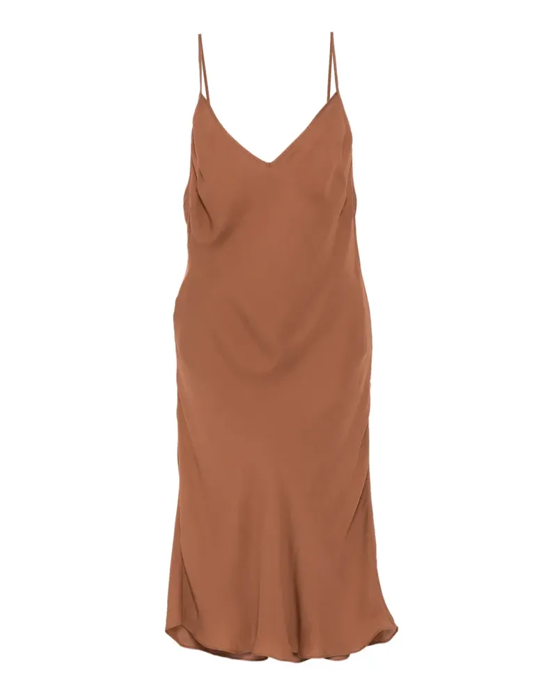 Kiki De Montparnasse V-back georgette slip dress - Braun Braun