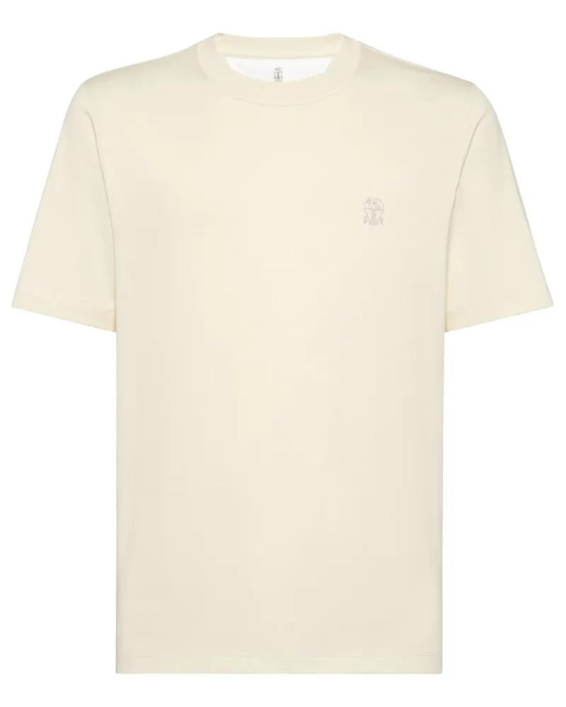 Brunello Cucinelli T-Shirt mit Logo-Print - Nude Nude