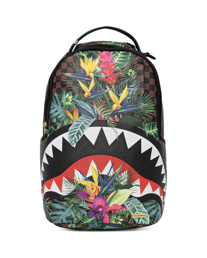 Sprayground Karierter Rucksack mit Blumenmuster - Braun Braun
