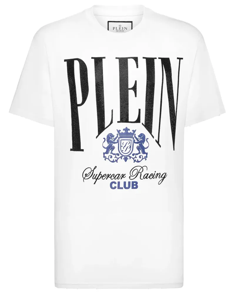 Philipp Plein Strass Cars Racing T-Shirt - Weiß Weiß