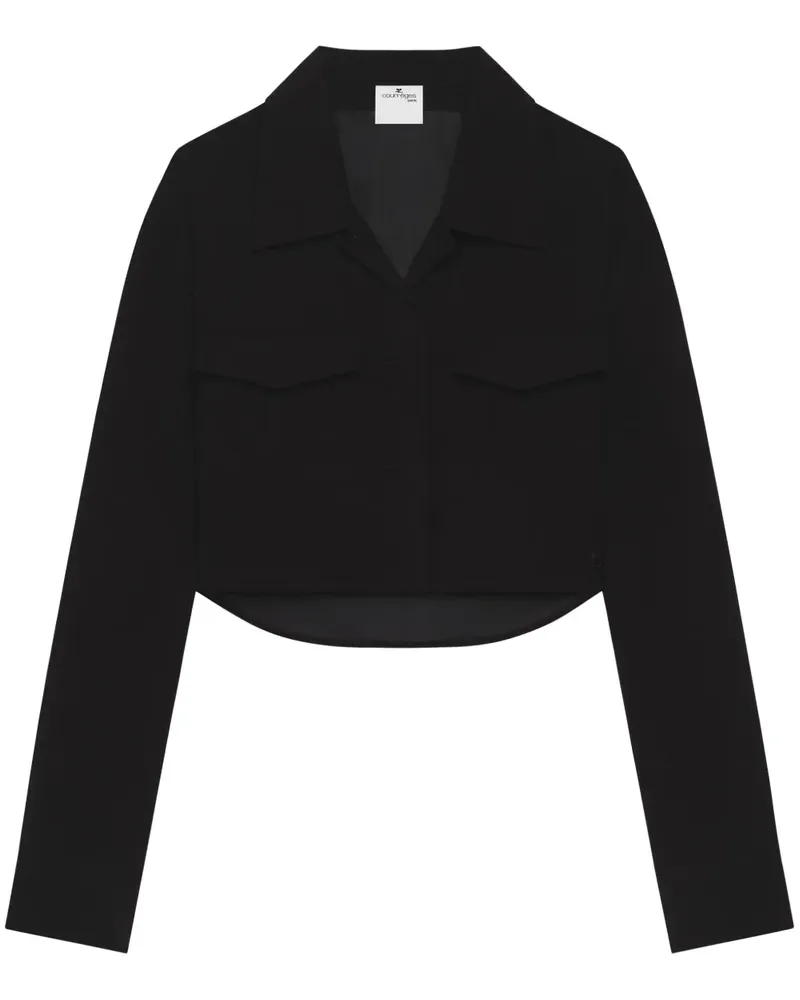 Courrèges Cropped-Hemd aus Baumwolle - Schwarz Schwarz