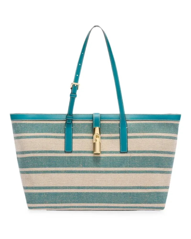 Furla Gestreifte Debby Tote Bag - Blau Blau