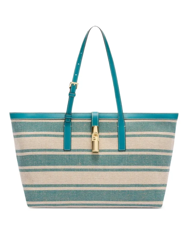 Furla Gestreifte Debby Tote Bag - Blau Blau