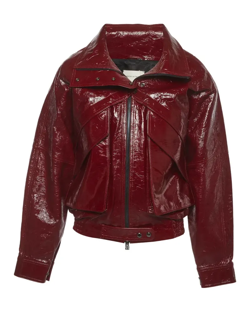 Magda Butrym 2026 Bomberjacke aus Leder - Rot Rot