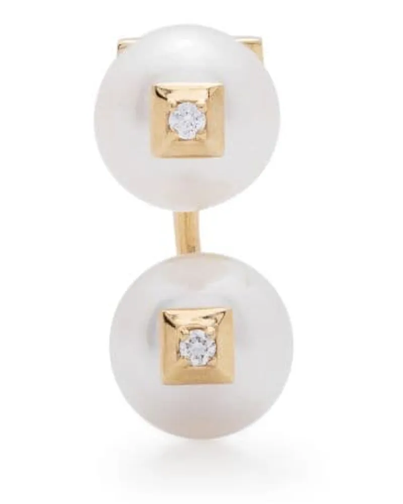 EÉRA 18kt Gelbgoldohrstecker mit Perlen und Diamant Gold