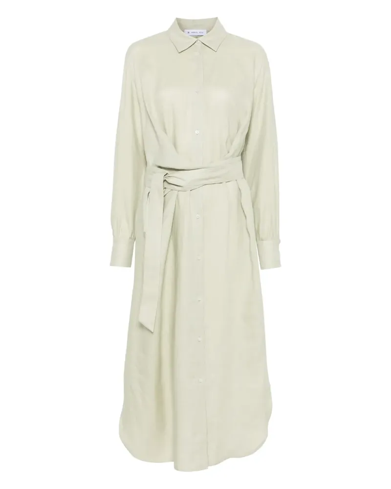 Manuel Ritz Maxi-Hemdkleid aus Leinen - Grün Grün