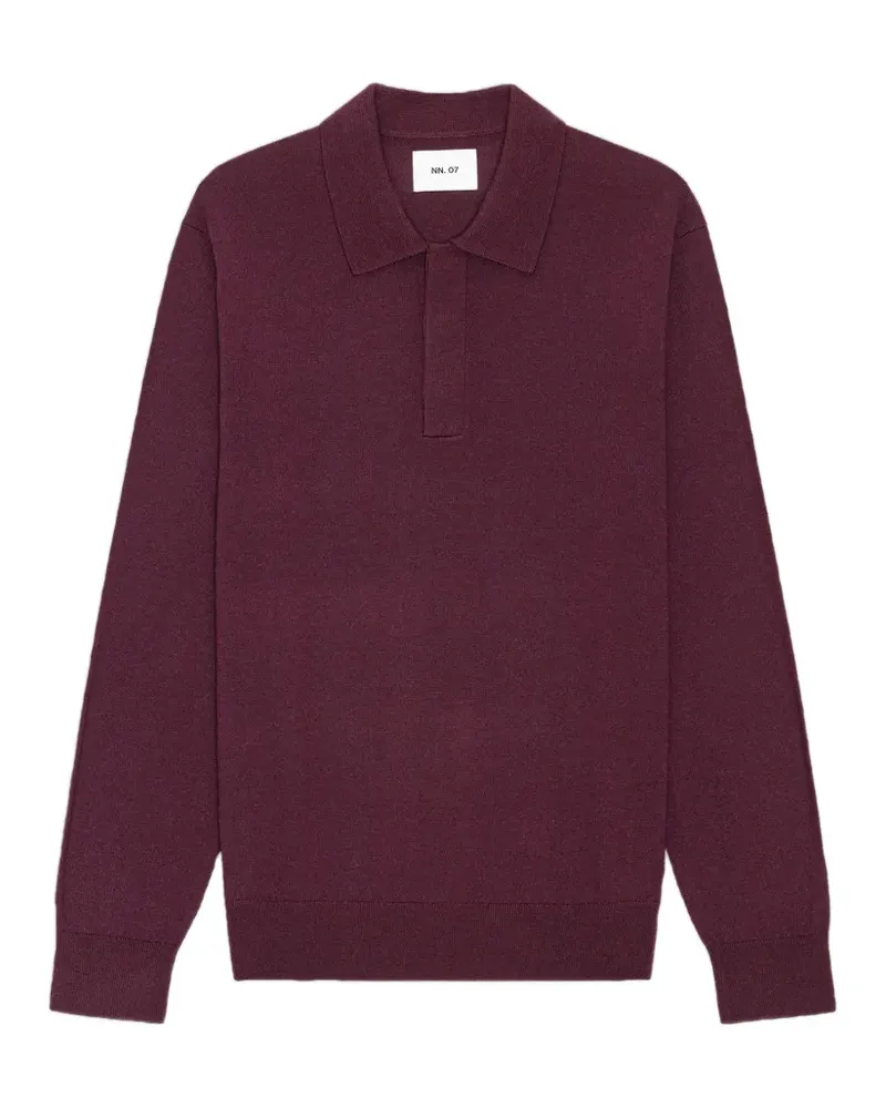 NN 07 Emerson mouline-knit polo sweater - Rot Rot