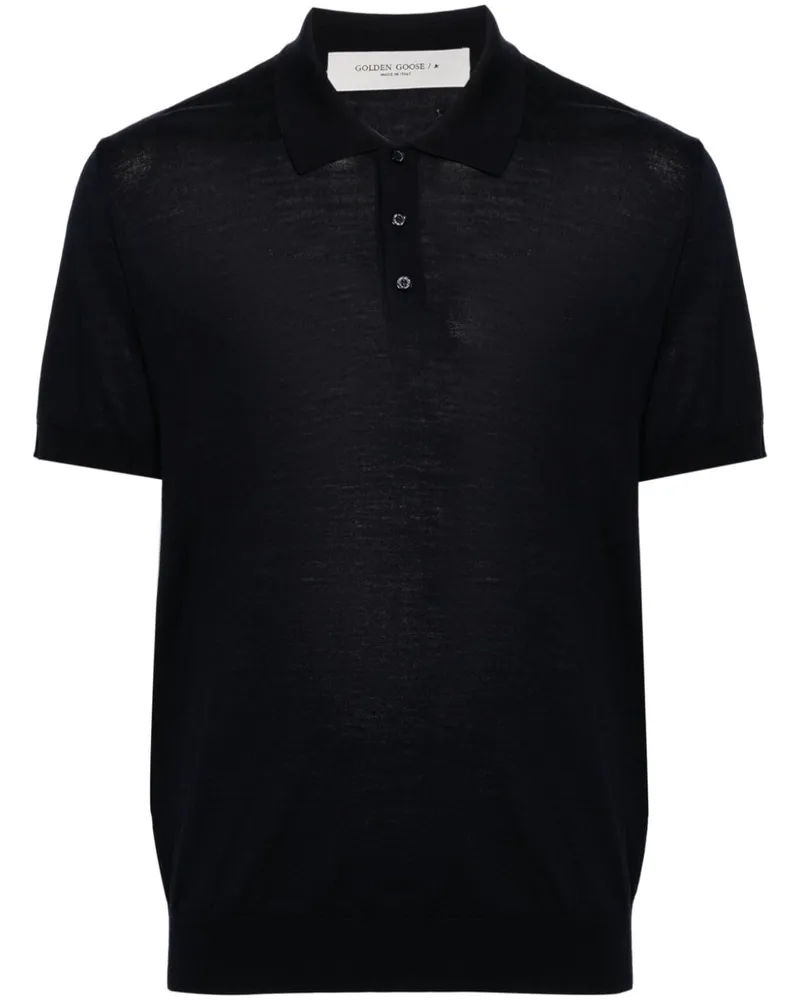 Golden Goose Fein gestricktes Poloshirt - Blau Blau