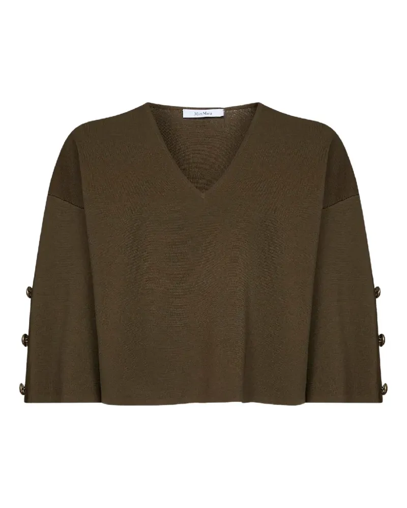 Max Mara button-detail V-neck sweater - Grün Grün