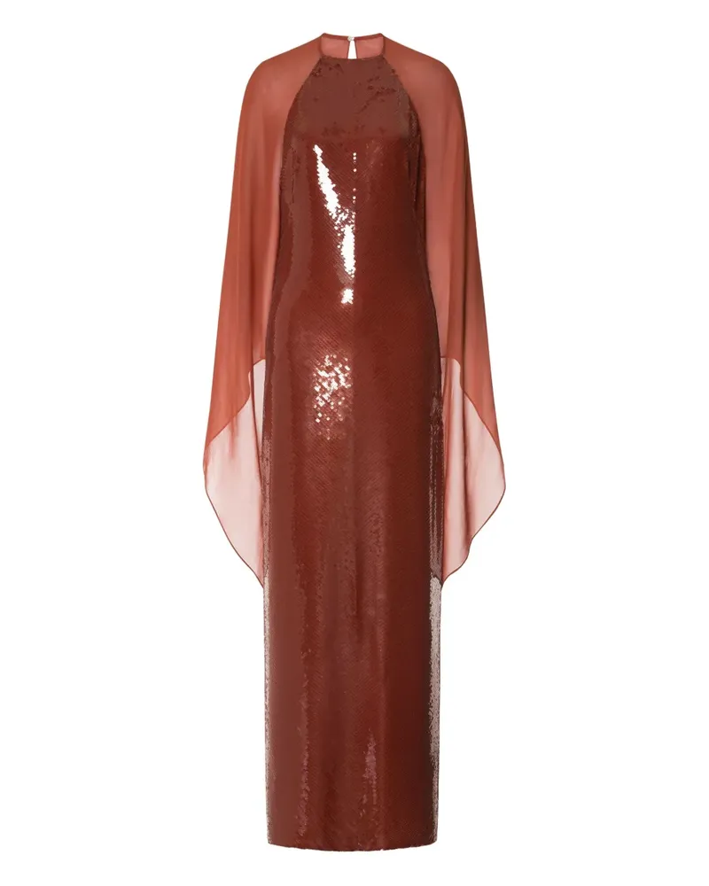 Alberta Ferretti Abendkleid mit Pailletten - Braun Braun