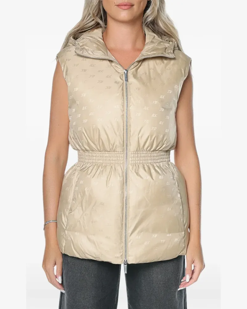 Armani Exchange Kapuzenjacke mit Logo-Print - Nude Nude