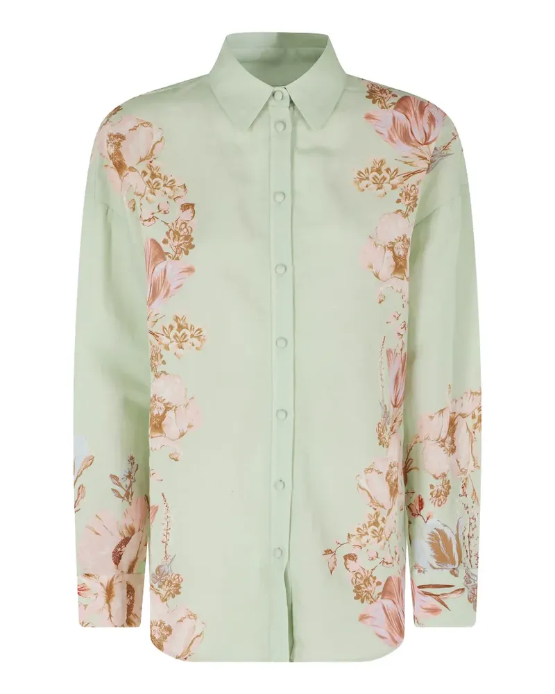 Hemant & Nandita floral-print long-sleeve shirt - Grün Grün