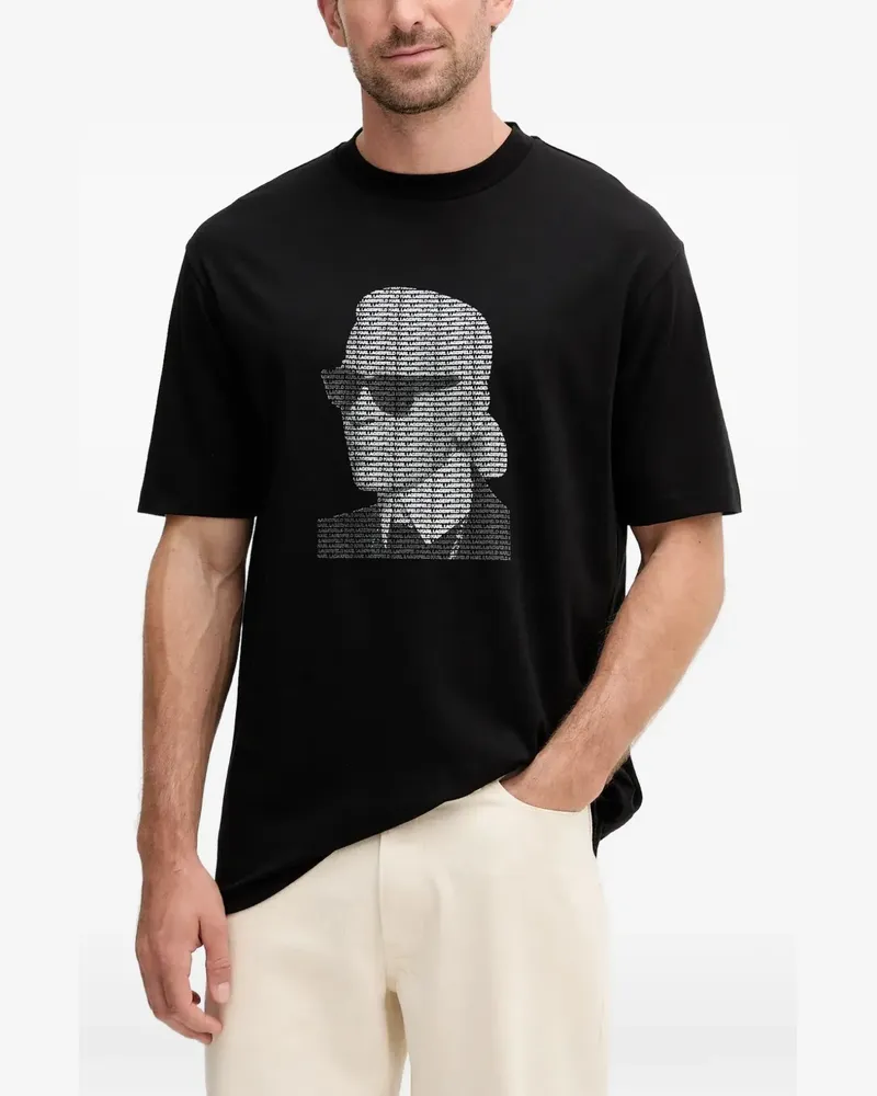 Karl Lagerfeld T-Shirt mit grafischem Print - Schwarz Schwarz