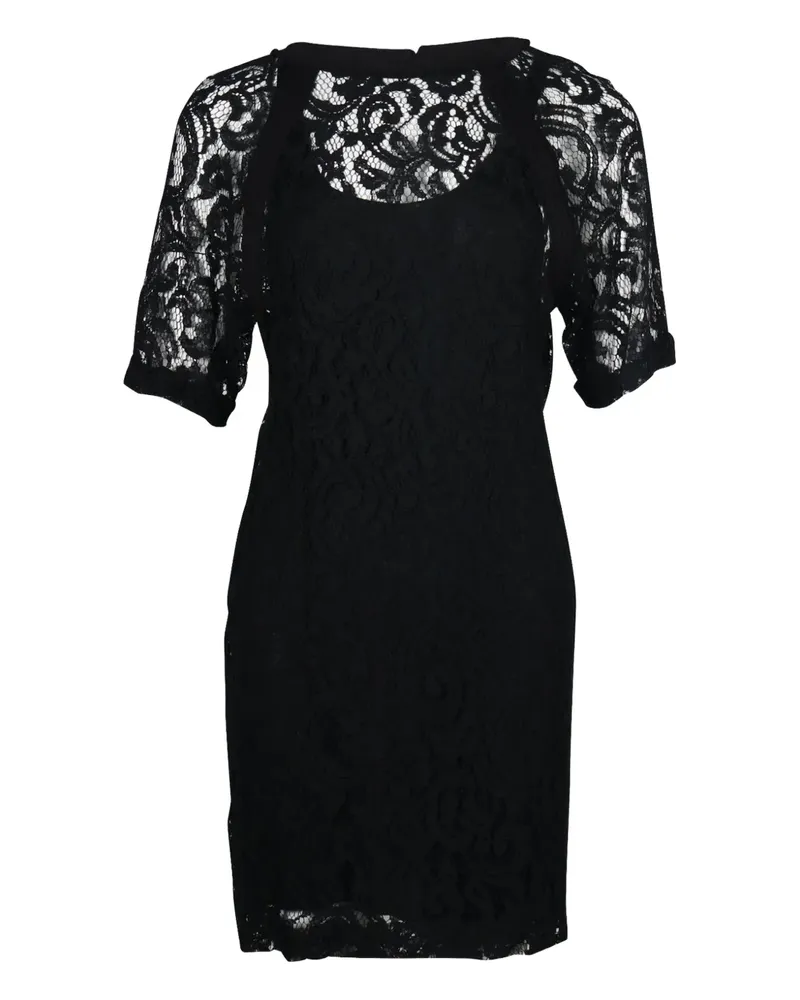 Maje Midikleid aus Spitze - Schwarz Schwarz