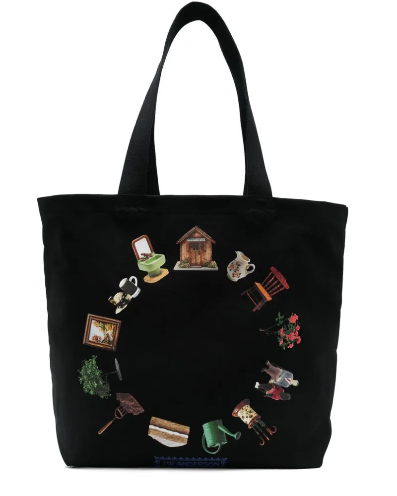 J.W.Anderson Shopper mit Logo-Patch - Schwarz Schwarz