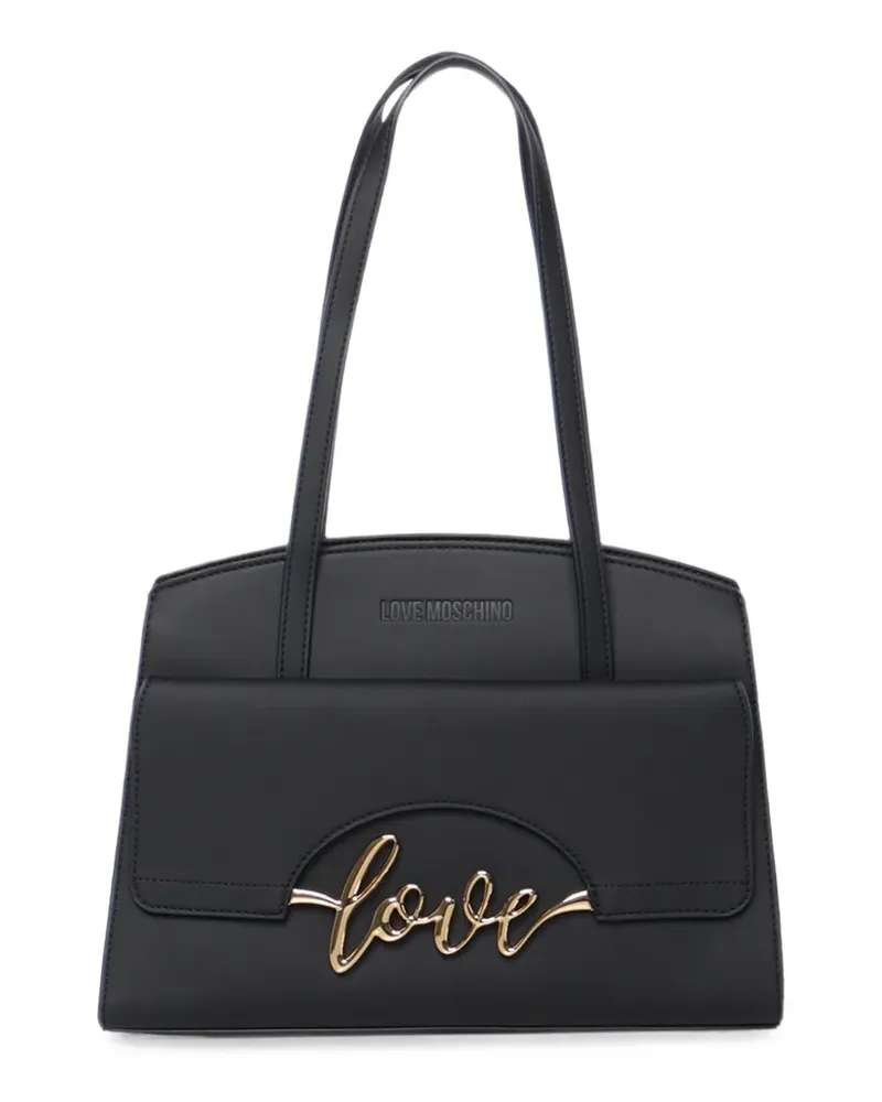 Moschino logo-plaque shoulder bag - Schwarz Schwarz