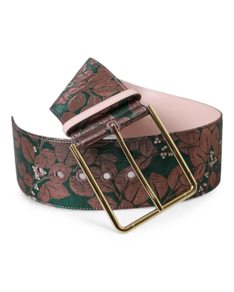 Dolce & Gabbana Gürtel aus Blumenbrokat - Grün Grün