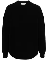 extreme cashmere Gerippter Strickpullover Schwarz